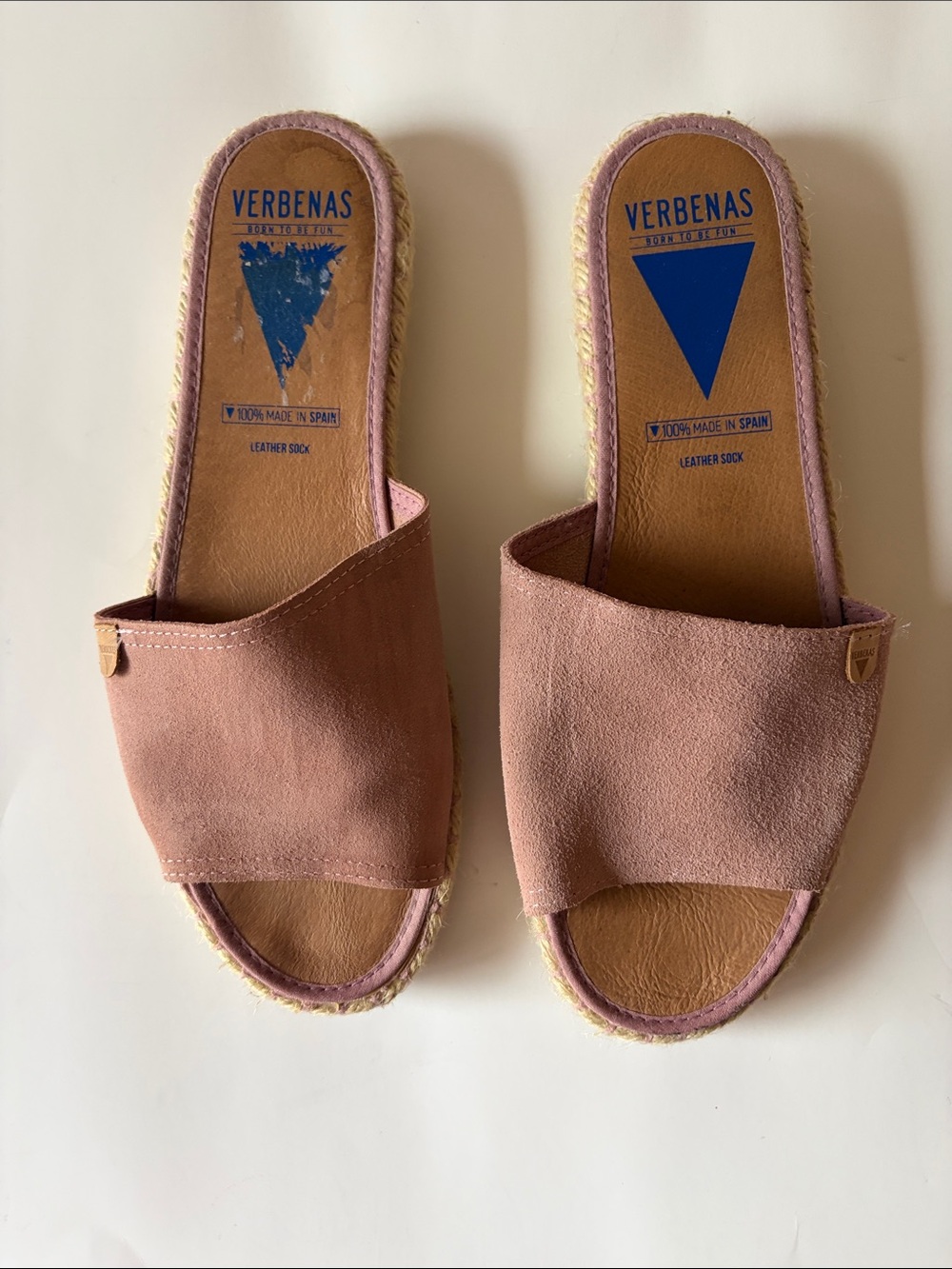 VERBENAS Pink Suede Slide Sandals for Women